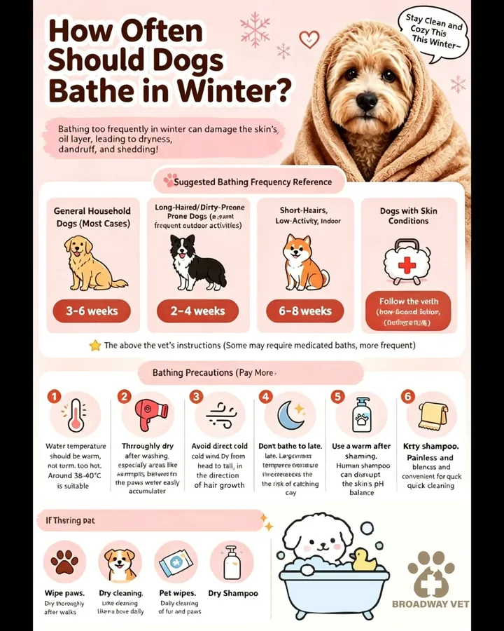 Bathing and coat care for dogs in winter