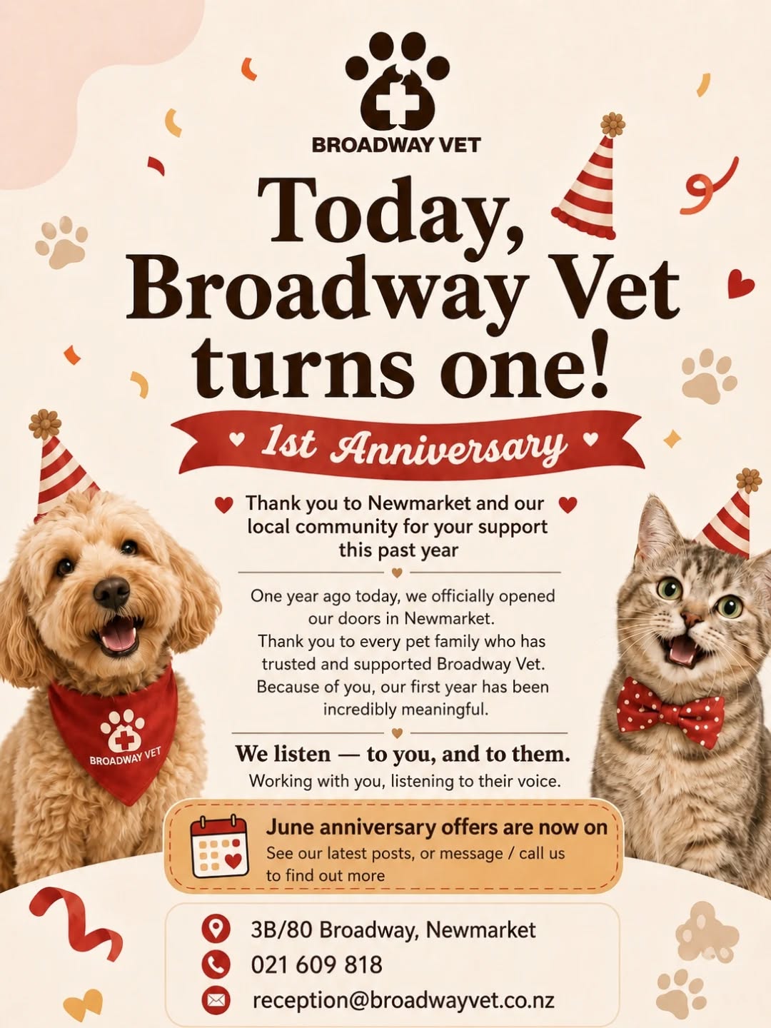Our first anniversary in Newmarket