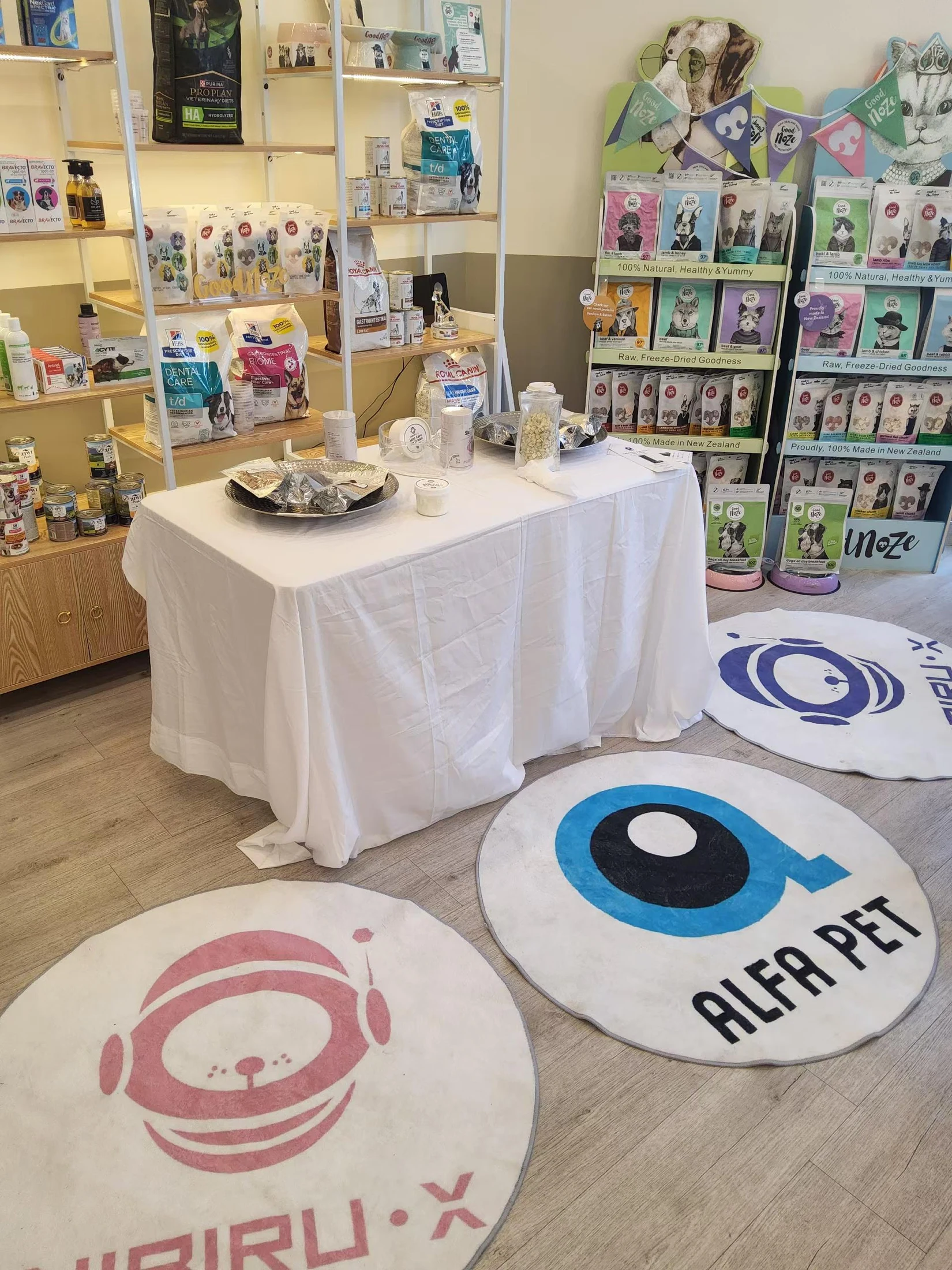 NIBIRU X PET tasting display at Broadway Vet on 20 September 2026