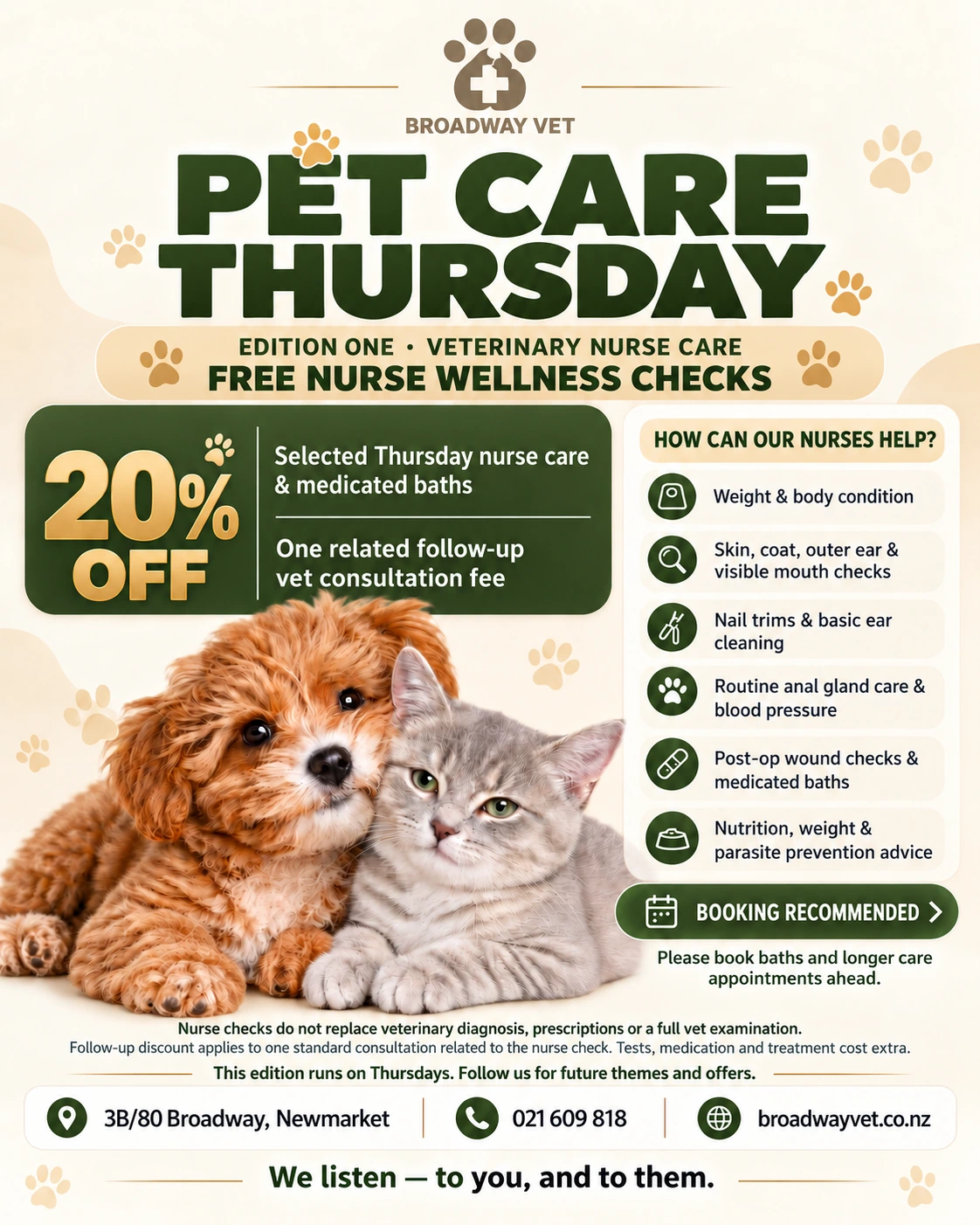 Broadway Vet English nurse care poster